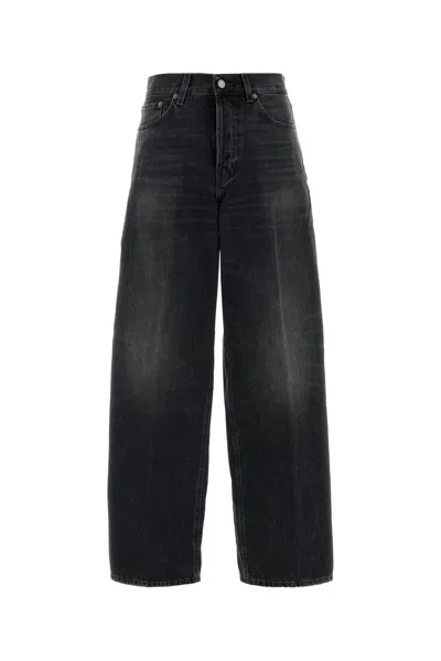 Haikure 'korea' Grey Jeans With Faded Effect And Logo Patch On The Back In Cotton Woman In Black