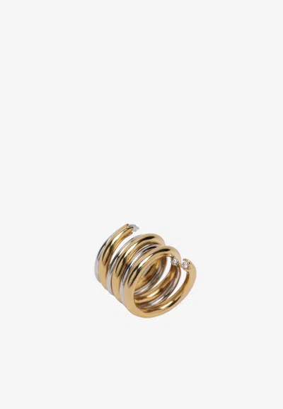 Panconesi Spiral Ring In Gold And Silver Tone In Gold