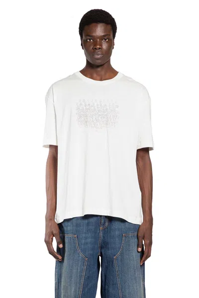 Maison Margiela Neutrals Scattered Numbers Rectangular Cotton T-shirt In White