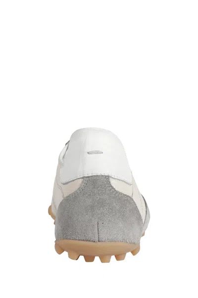 Maison Margiela Sneakers Sprinters In Suede And Leather With Vintage Finish In White