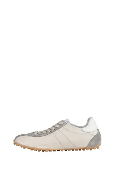 Maison Margiela Sneakers Sprinters In Suede And Leather With Vintage Finish In White