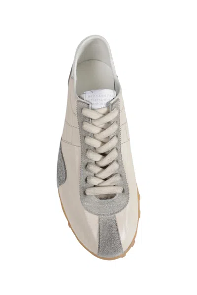 Maison Margiela Sneakers Sprinters In Suede And Leather With Vintage Finish In White
