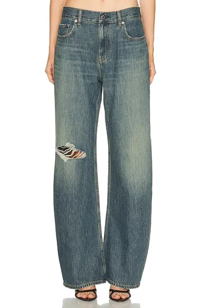 Helmut Lang Relaxed Destroyed Bootcut Jeans In Blue