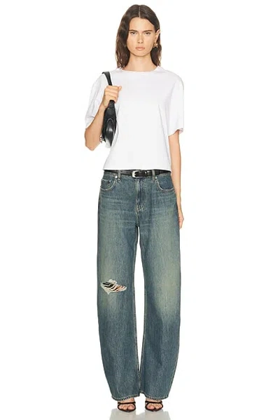 Helmut Lang Relaxed Destroyed Bootcut Jeans In Blue