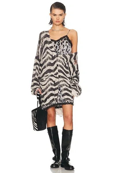 R13 Printed Oversized Cardigan In Multi