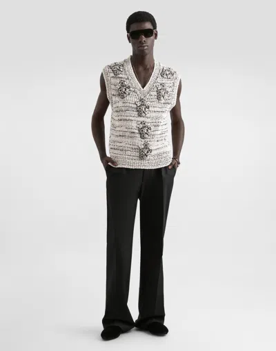 Dolce & Gabbana Intarsia Pullover Vest In Multi