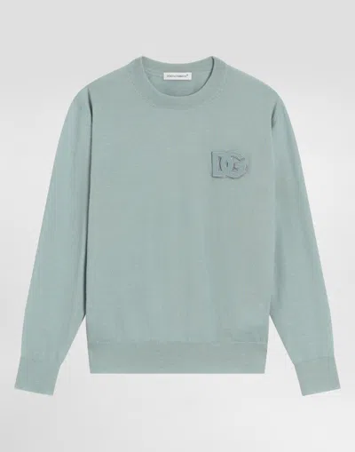 Dolce & Gabbana Smooth Cashmere Pullover In Blue