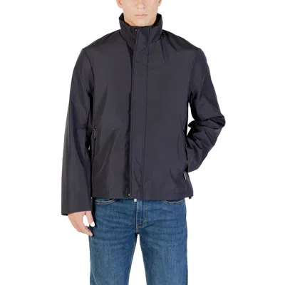 Armani Exchange Blue Polyester Full-length Jacket In Blue