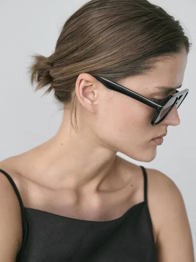 Massimo Dutti 100% Linen Midi Dress In Gold