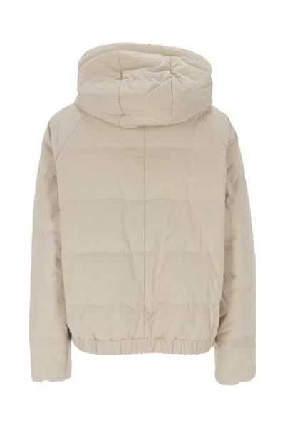 Brunello Cucinelli Padded Down Jacket In Neutral