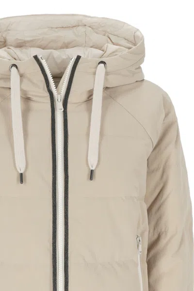 Brunello Cucinelli Padded Down Jacket In Neutral