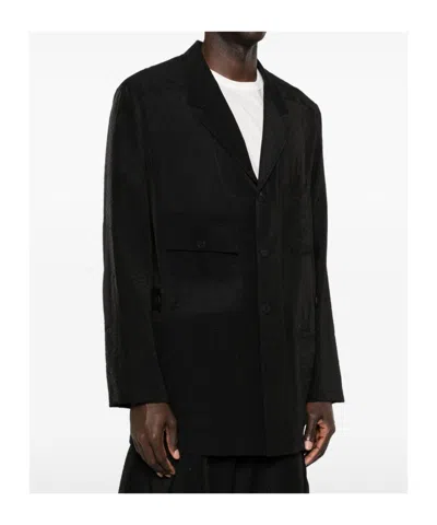 Y-3 Pleated Work Jacket In Black
