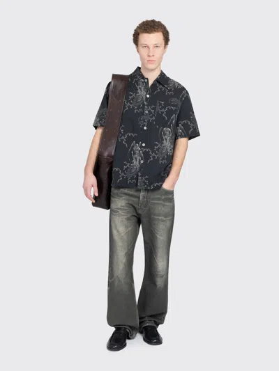 Our Legacy Mens Death Paisley Print Graphic-print Short-sleeve Cotton And Linen Shirt In Multi