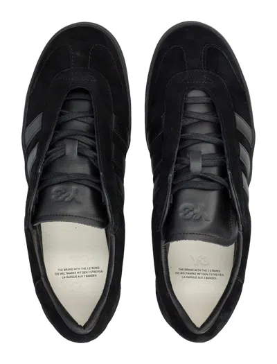 Y-3 Gazelle Black Leather Sneakers In Black