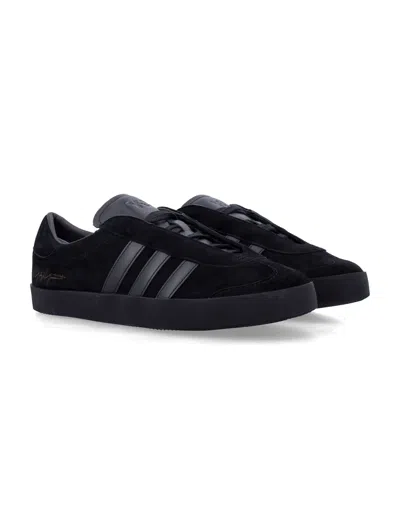 Y-3 Gazelle Black Leather Sneakers In Black