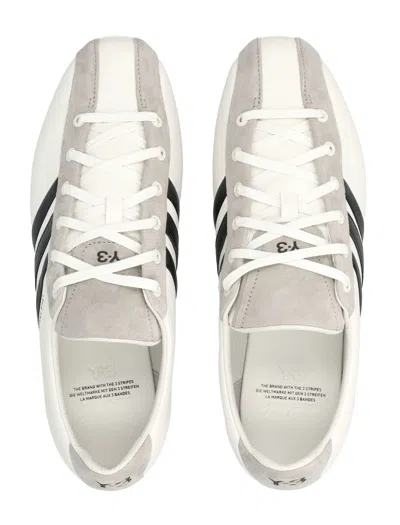 Y-3 Field Leather And Suede Sneakers In White