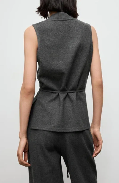Mango Belt Sleeveless Top In Gray