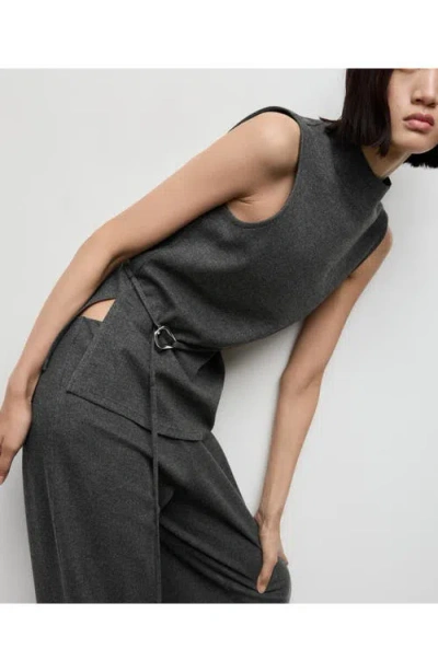 Mango Belt Sleeveless Top In Gray