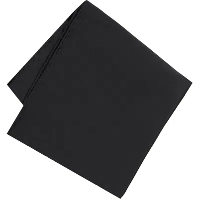 Construct Solid Satin Pocket Square In Black