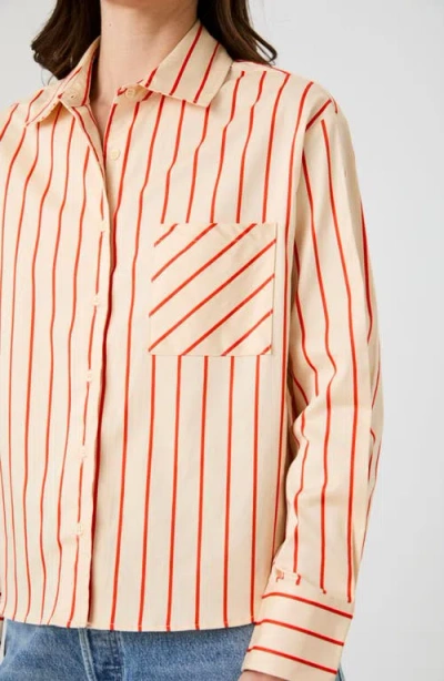 French Connection Boxy Stripe Button-up Shirt In Multi