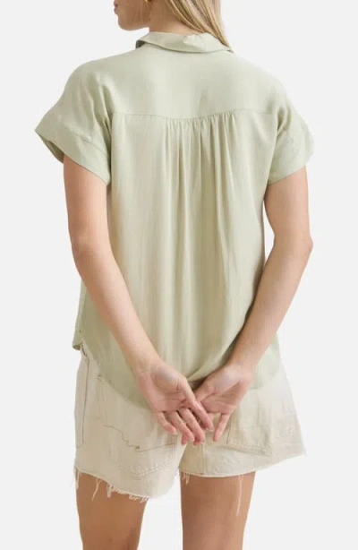 Blu Pepper Solid Short Sleeve Button-up Shirt In Green