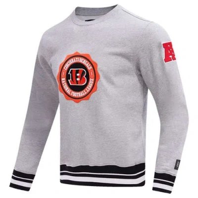 Pro Standard Heather Gray Cincinnati Bengals Crest Emblem Pullover Sweatshirt In Pattern