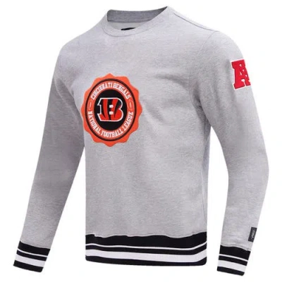 Pro Standard Heather Gray Cincinnati Bengals Crest Emblem Pullover Sweatshirt In Pattern