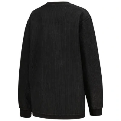 Pressbox Black Ohio State Buckeyes Comfy Corded Vintage Wash Basic Arch Pullover Sweatshirt In Black