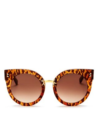 Shop Stella Mccartney Cat Eye Sunglasses, 49mm In Leopard Cognac/brown Gradient