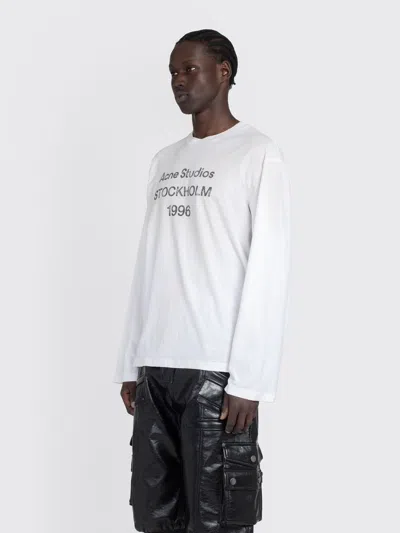 Acne Studios Relaxed Logo Ls T-shirt In White