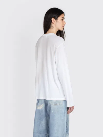 Acne Studios Relaxed Logo Ls T-shirt In White