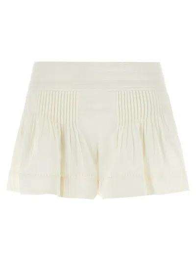 Isabel Marant Cybila Pintucked Cotton Shorts In Neutral