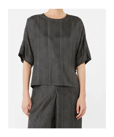 Max Mara T-shirt Top In Silver