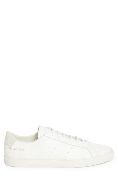 Common Projects White Solid Lace Up Sneakers In White