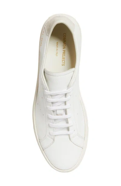 Common Projects White Solid Lace Up Sneakers In White
