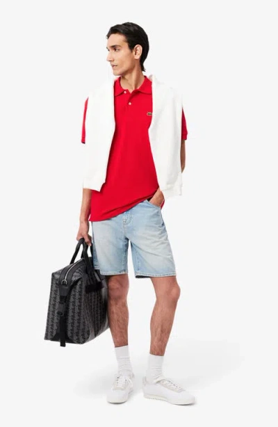 Lacoste Short Sleeve Pique Original Fit Polo Shirt In Red