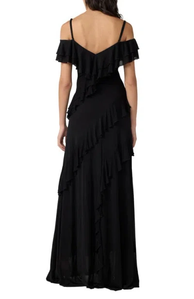 Dvf Sofia Cold Shoulder Gown In Black