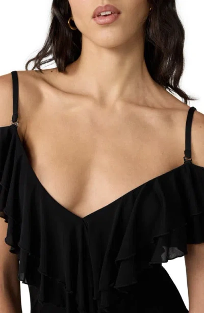 Dvf Sofia Cold Shoulder Gown In Black