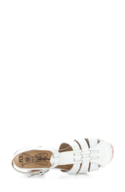 Fly London Evit Ankle Strap Platform Sandal In White