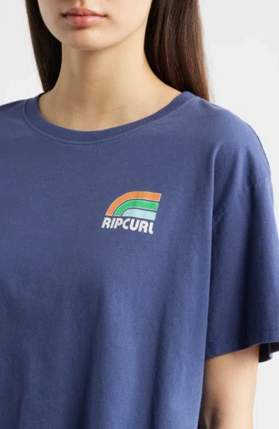 Rip Curl Surf Side Crop Graphic T-shirt In Blue