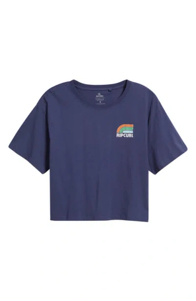 Rip Curl Surf Side Crop Graphic T-shirt In Blue