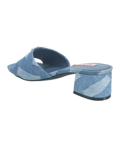 True Religion Single Strap Logo Block Heel In Multi