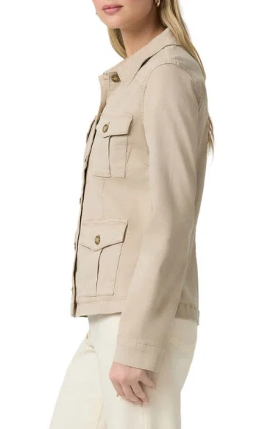 Paige Button-fastening Flap-pocket Jacket In Brown