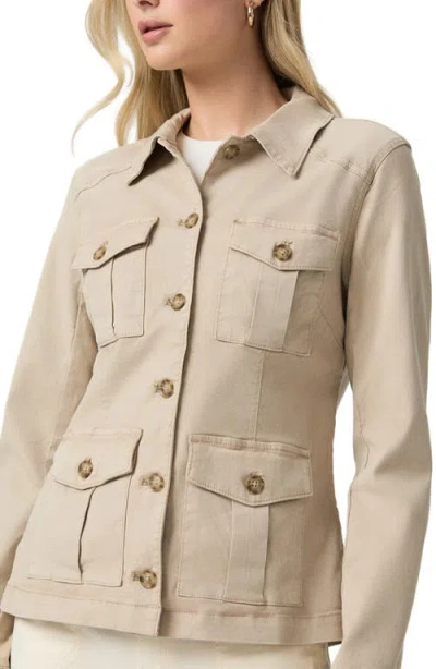 Paige Button-fastening Flap-pocket Jacket In Brown