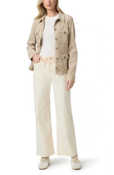 Paige Button-fastening Flap-pocket Jacket In Brown