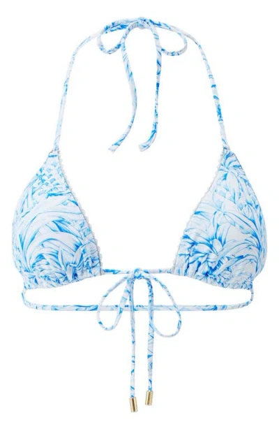 Melissa Odabash Adelaide Floral-print Bikini Top In Blue
