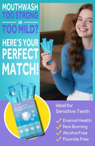 Mysmile Nano-hydroxyapatite Portable Mouthwash For Sensitive Teeth In Blue