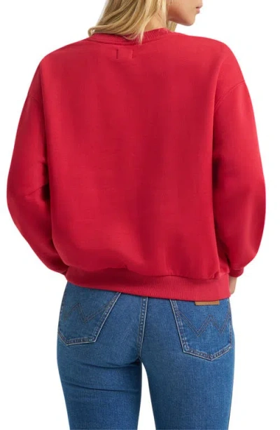 Wrangler Western Embroidered Pullover Sweatshirt In Red