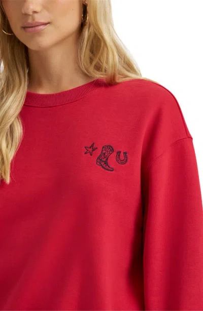Wrangler Western Embroidered Pullover Sweatshirt In Red