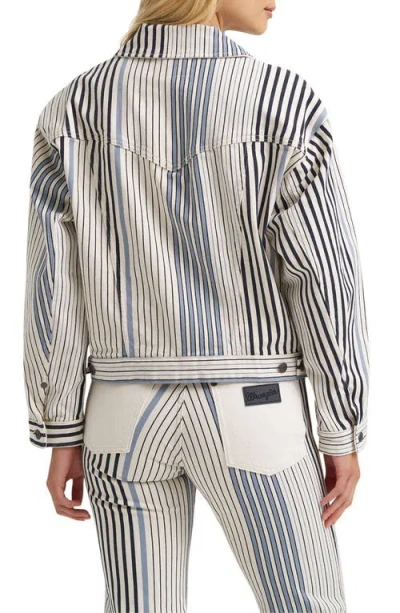 Wrangler Stripe Denim Trucker Jacket In Multi